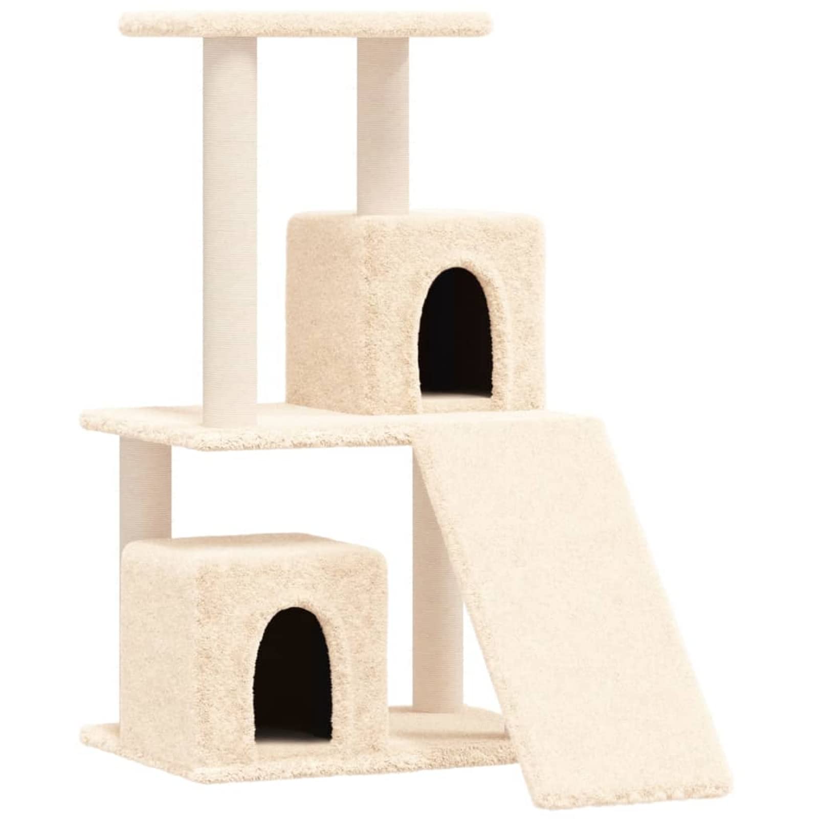 Skrobaczka dla kota z sizalowymi słupkami kremowymi 82 cm, ZEYUAN drapak dla kota, drapak dla kota, akcesoria dla kotów, wieża dla kota, rozrusznik dla kota, domek dla kota 171663