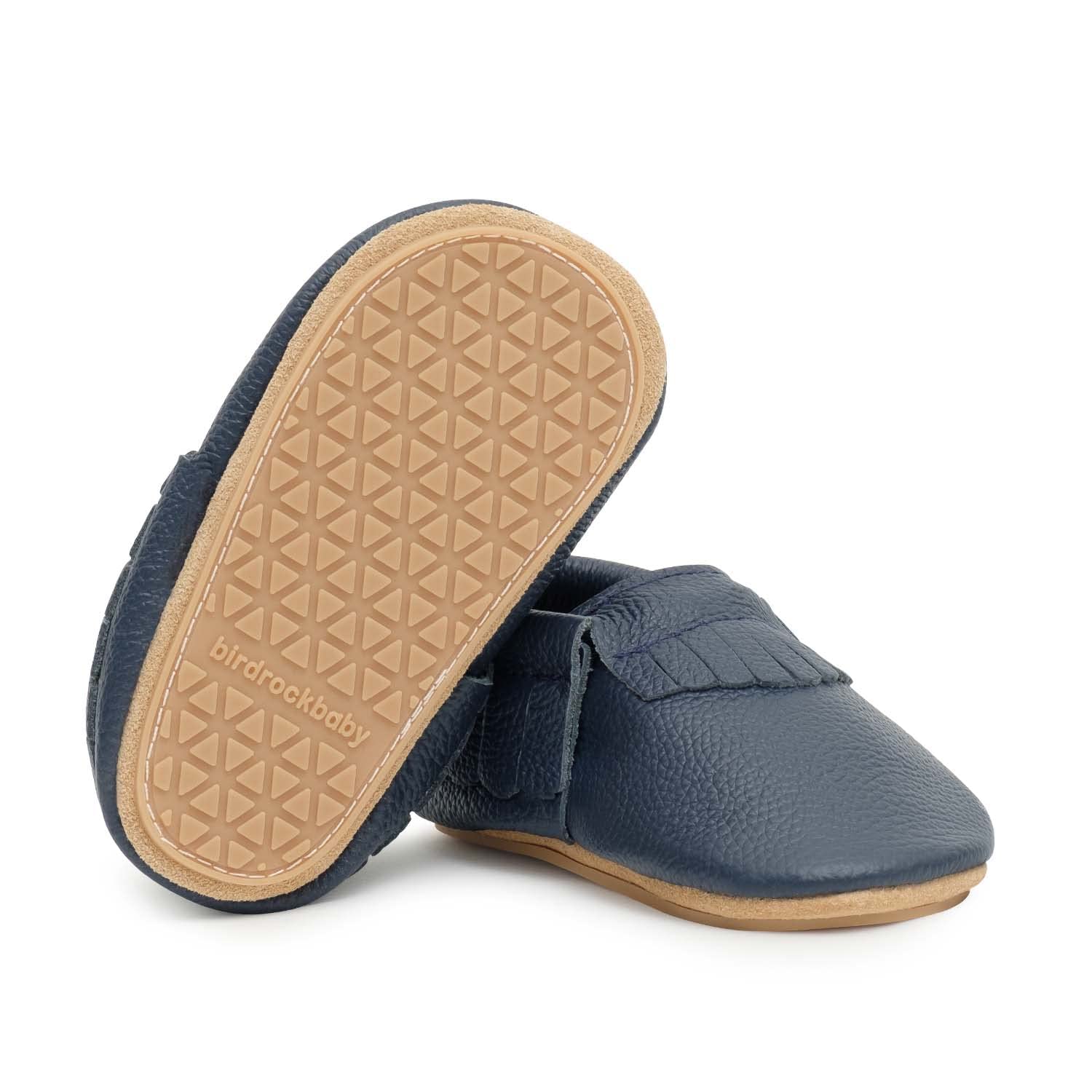 BirdRock BabyHard Sole Moccasins - Genuine Leather Shoes for Boys and Girls