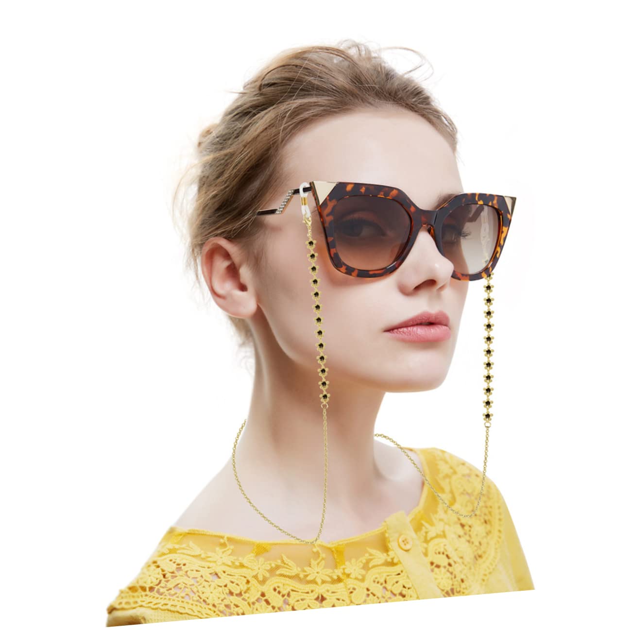 BESPORTBLE Elektroplattenkette Brillenkette Gläser Nacken Gold Zubehör Blume Brillenband Ketten Für Brillen Kette Für Brille Kupfer