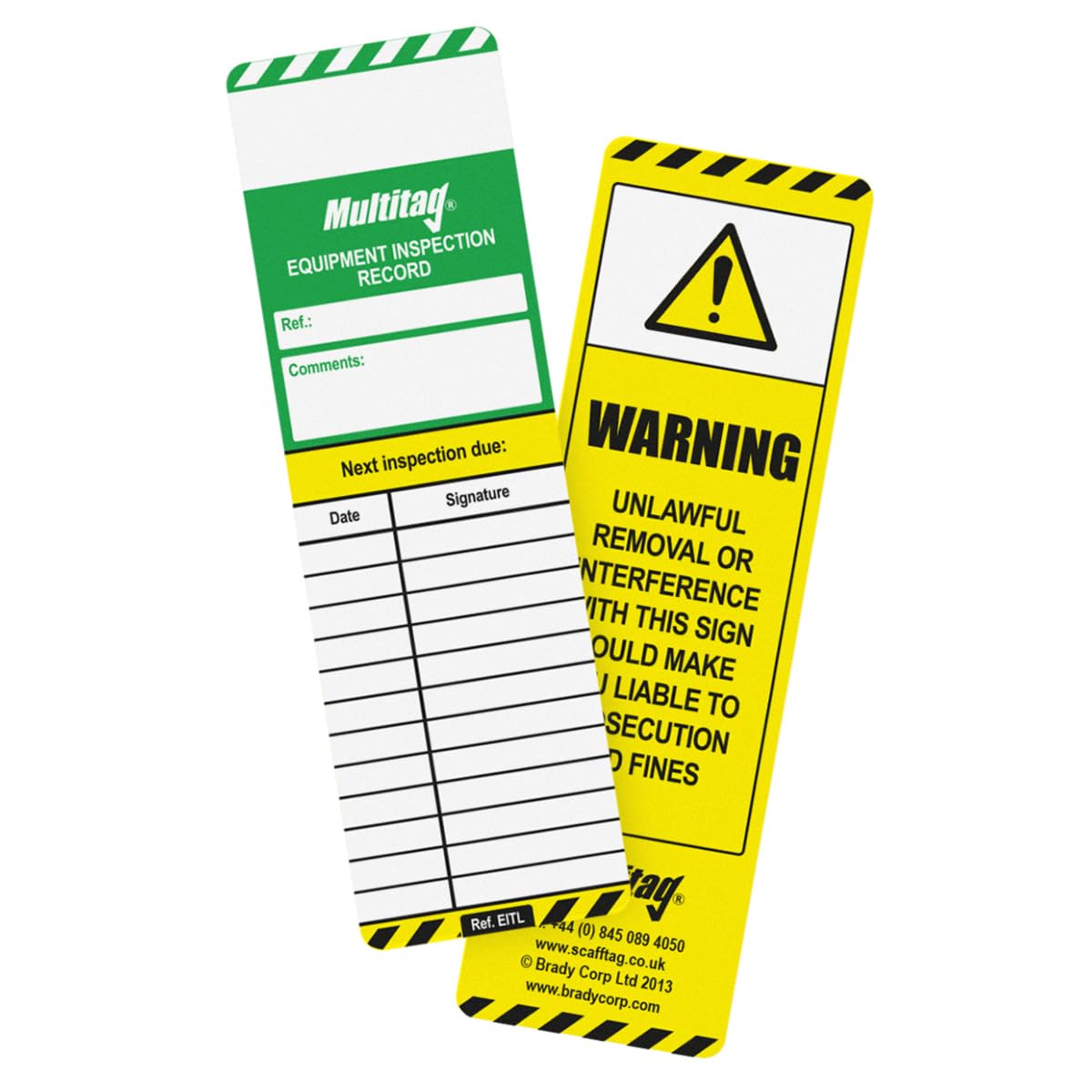 Scafftag MUL-GB-EITL-STD-10 Multitag Tag Insert, Polypropylene, 164.00mm Height x 50.00mm Width, Pack of 10 status inserts