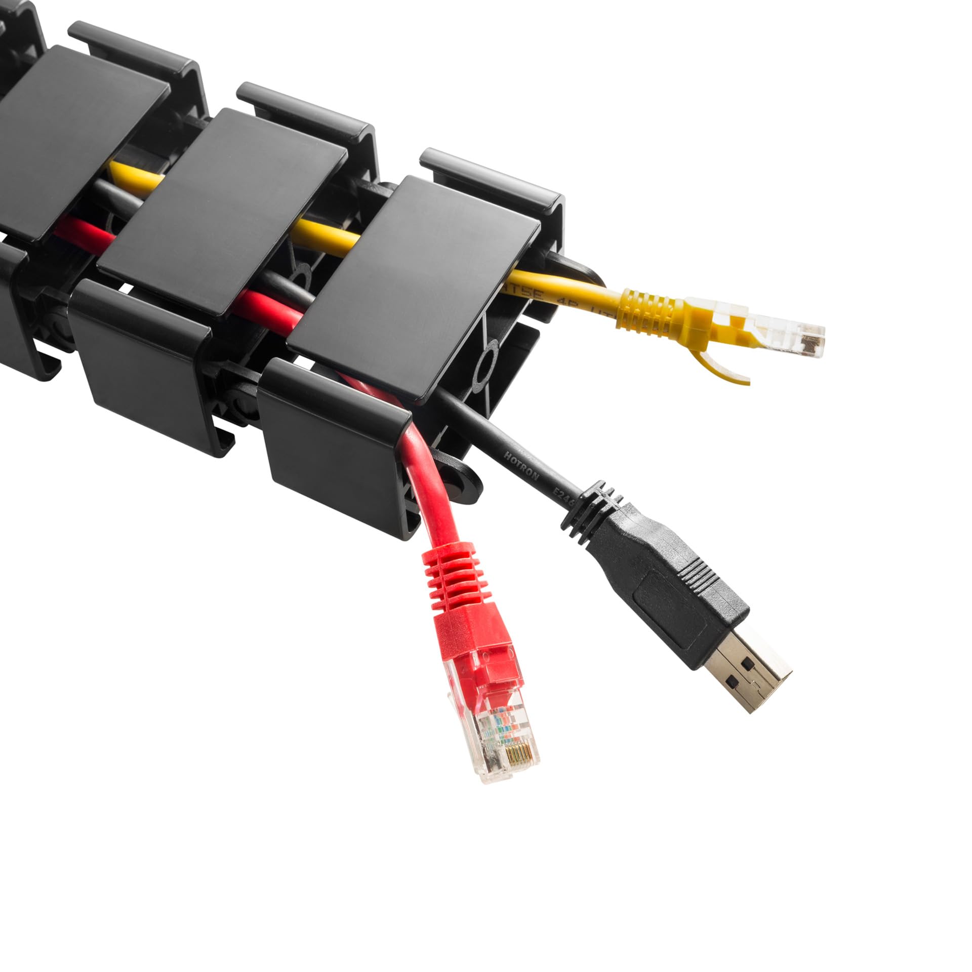 Mimoke Guía de cables de montaje con abrazadera para escritorio regulable en altura Longitud flexible del conducto de cables 1347mm Gestión de cables angular Kuba Slim montaje con abrazadera Negro