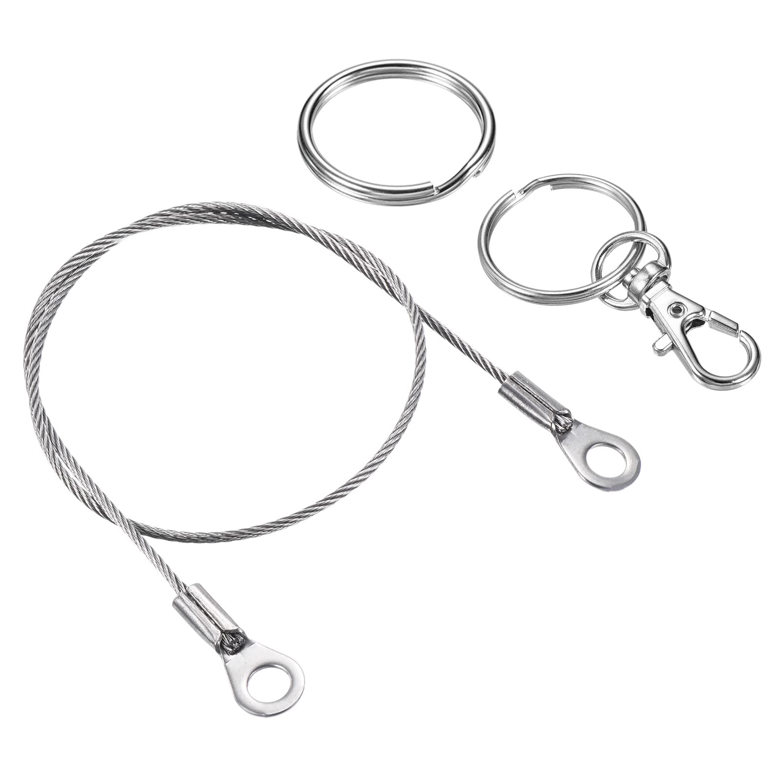 Pezzi Portachiavi con Cavo Acciaio Inossidabile Portachiavi Filo Metallico con Raccordo Filettato Portachiavi Fai per Appendere Etichette per Valigie | Leroy Merlin