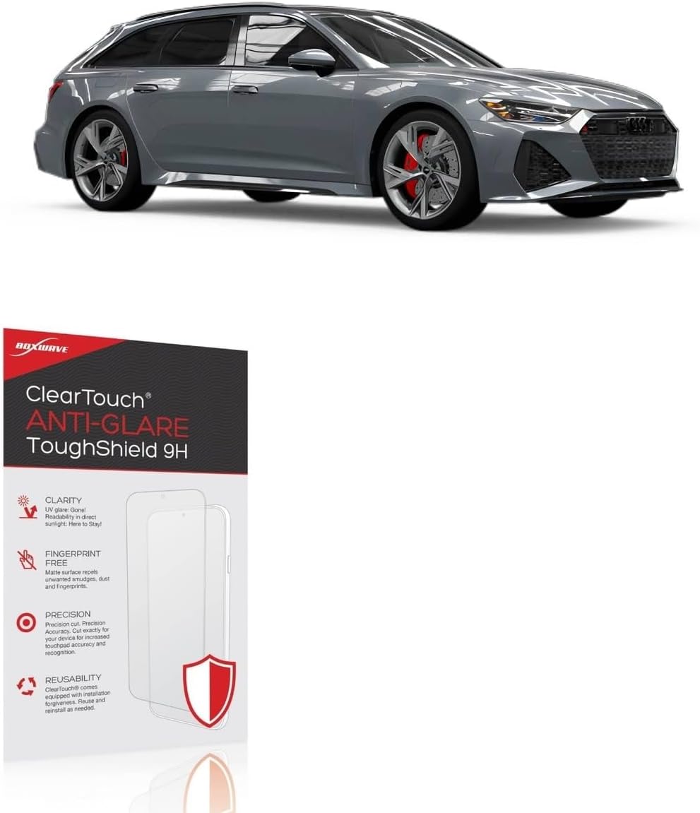 BoxWave Screen Protector Compatible with Audi 2021 RS6 Avant (10.1 in) - ClearTouch Anti-Glare ToughShield 9H (2-Pack), Anti-Glare 9H Tough Flexible Film Screen Protector