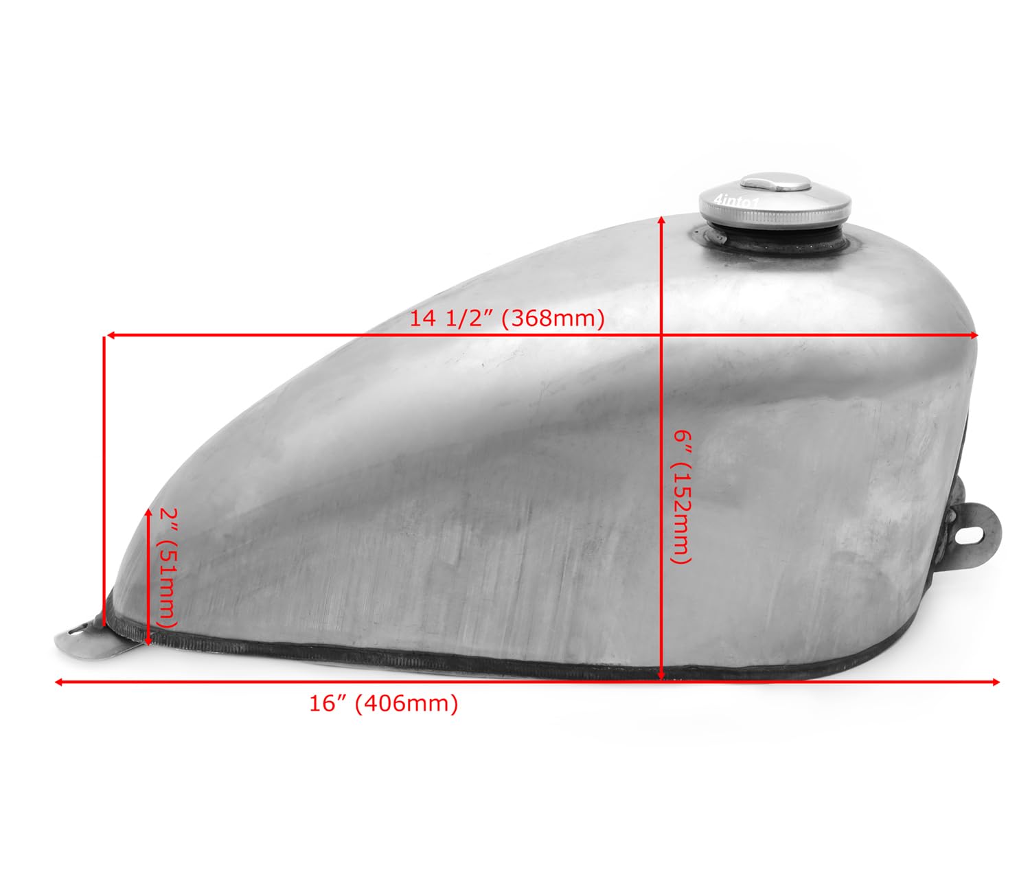 Amazon.com: The Pup Bobber Style Gas Tank - Raw Steel - Motorcycle