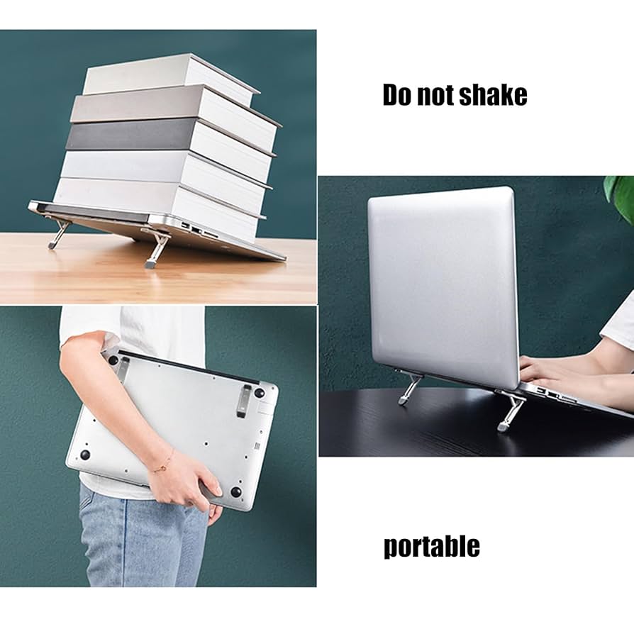 折りたたみ式ラップトップライザー放熱ポータブルラップトップホルダー(グレー) 折りたたみ式ラップトップライザー放熱ポータブルラップトップ