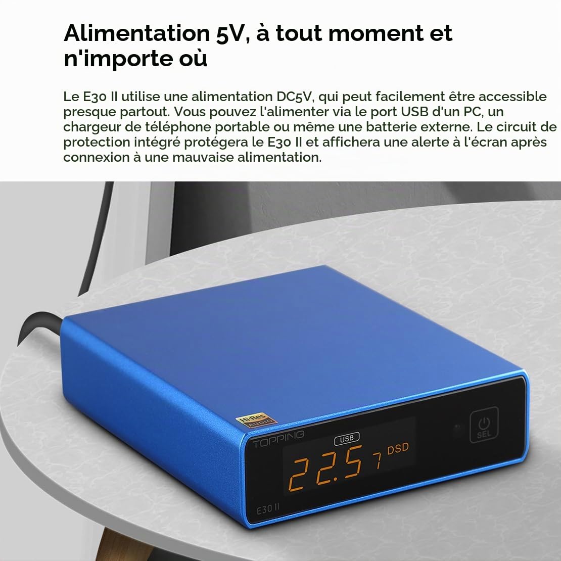 TOPPING E30 II 2 x AK4493S USB DAC XMOS XU208 DSD512 32bit/768kHz Décodeur USB/OPT/COAX D/A Convertisseur Home Desktop Hi-Res Digital DAC (Noir)