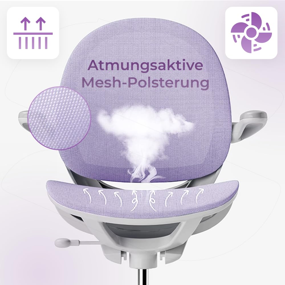 Spacetronik Schreibtischstuhl Kinder - Bürostuhl Kinder mit Fußstütze und Verstellbaren Armlehnen - Ergonomischer Kinderschreibtischstuhl 5-14 Jahre alt - 82,5-90 cm Höhenverstellbarer