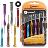 MULWARK Small Screwdriver Set, 6pcs Magnetic Mini Screwdriver Set, Micro Precision Flathead and Phillips Glasses Screwdriver with Case for Eyeglasses, Watches, Electronics, Phone And Computer