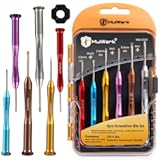 MULWARK Small Screwdriver Set&comma; 6pcs Magnetic Mini Screwdriver Set&comma; Micro Precision Flathead and Phillips Glasses Screwdriver with Case for Eyeglasses&comma; Watches&comma; Electronics&comma; Phone And Computer