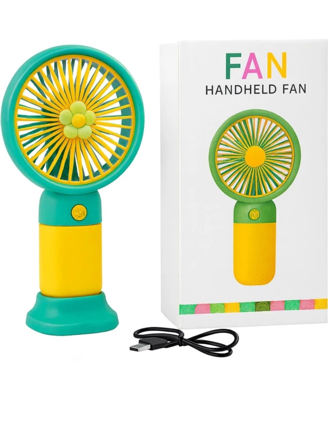 bme lv-1039 mini rechargeable handheld fan mini portable fan with charging cable, multicolour (pack of 1)