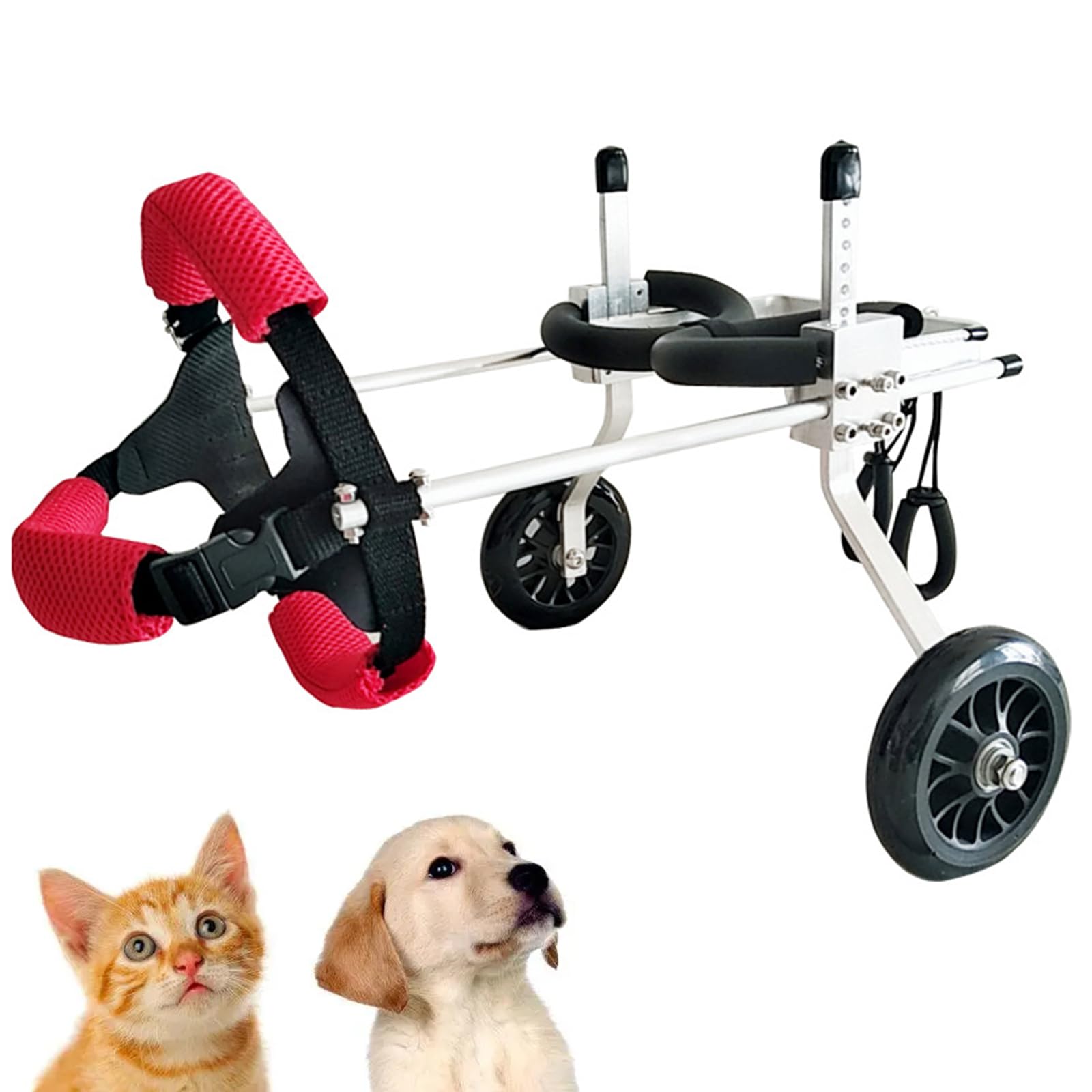 Carrello per Cani, Passeggino per Le Zampe Posteriori, Sedia A Rotelle per Animali Domestici per Zampe Posteriori, Gatti con Handicap Conigli Paralizzati Animali Disabili,XXS