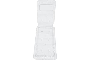 Effort-Saving Full Length Non-Slip Bath Mat with Relaxing Pillow