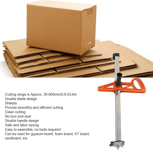 Miniatura 2 de Diydeg Cortador de placas de yeso, cortador manual de paneles de yeso de doble cuchilla, herramienta de corte de paneles de yeso con 2 asas, riel de
