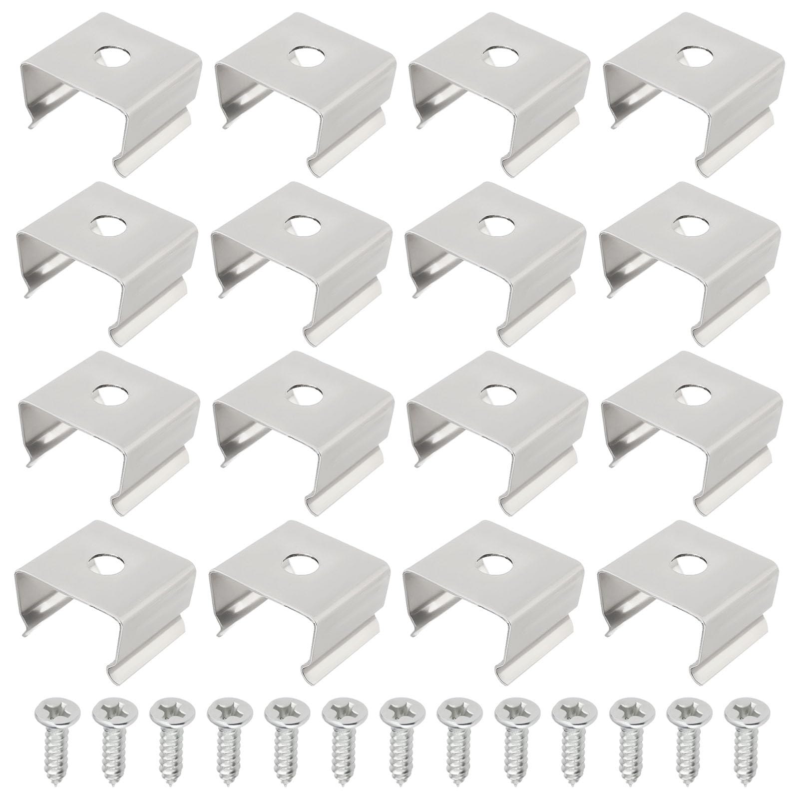 EMSea 50pcs Rope Light Mounting Clips Stainless Steel LED Rope Light Holder Strip Light Channel Clip for 9.5-12mm LED Strips(13x11 x9mm)