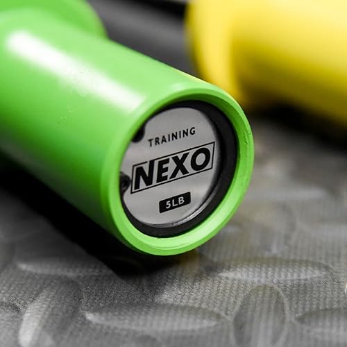 Miniatura 9 de NEXO Kids - Barra de entrenamiento olímpico de 5 libras, 5 libras para jóvenes o nuevos levantamiento de pesas y levantamiento de potencia