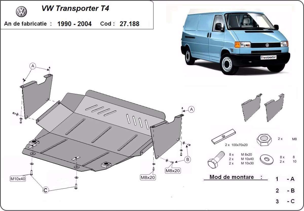 osłona podkadziołka do silnika kompatybilna z VW Transporter T4 (1990-2003)