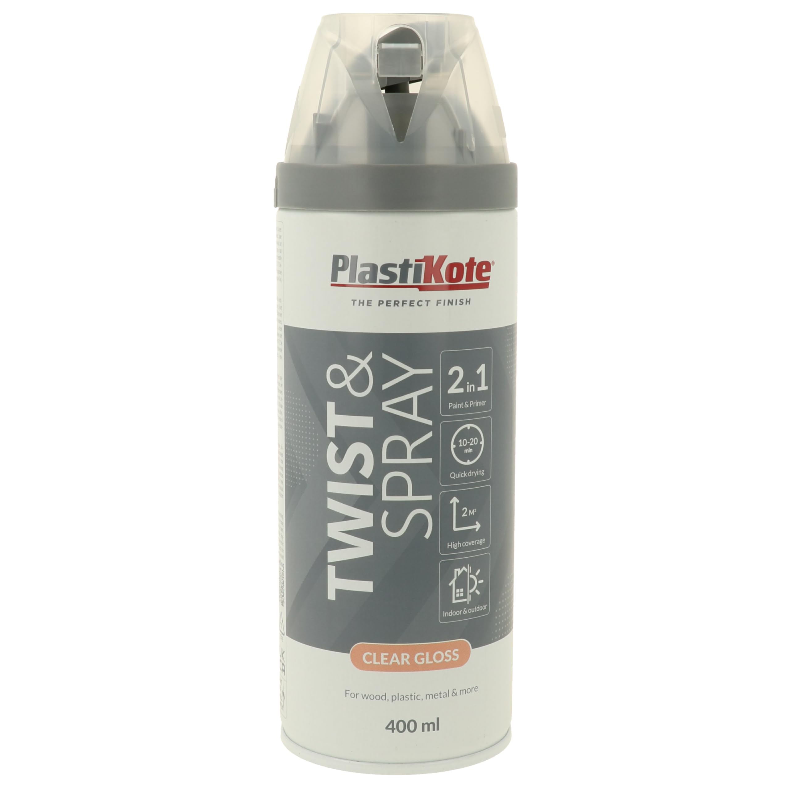 Plastikote Yellow 024000 Twist & Spray Gloss Clear 400Ml