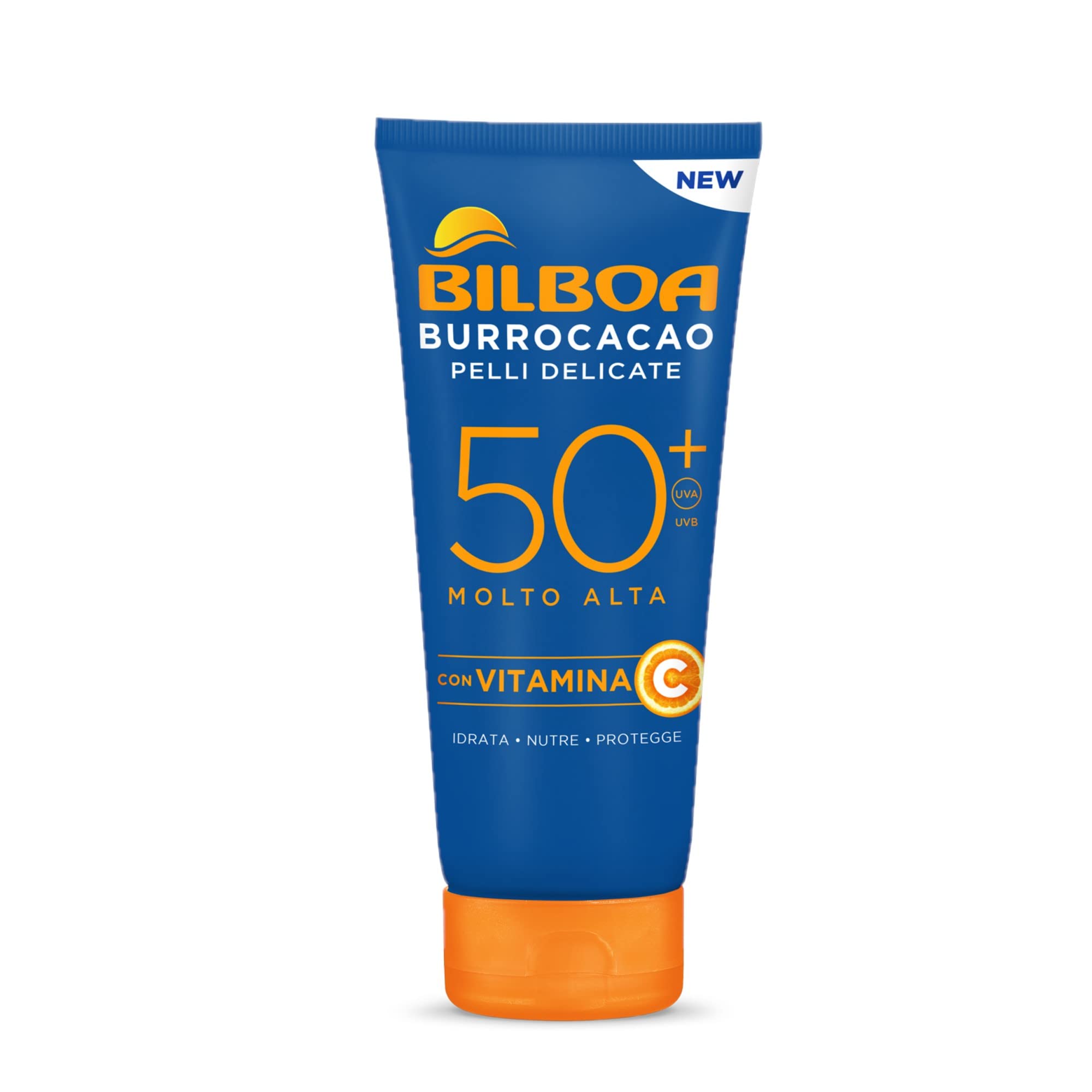 BilboaSun Protection Face and Body Cream SPF 50+ with Vitamin C - Hydrates, Nudes and Protects - Ideal for Sensitive Hair - Dermatologically Tested - 180 ml Tube