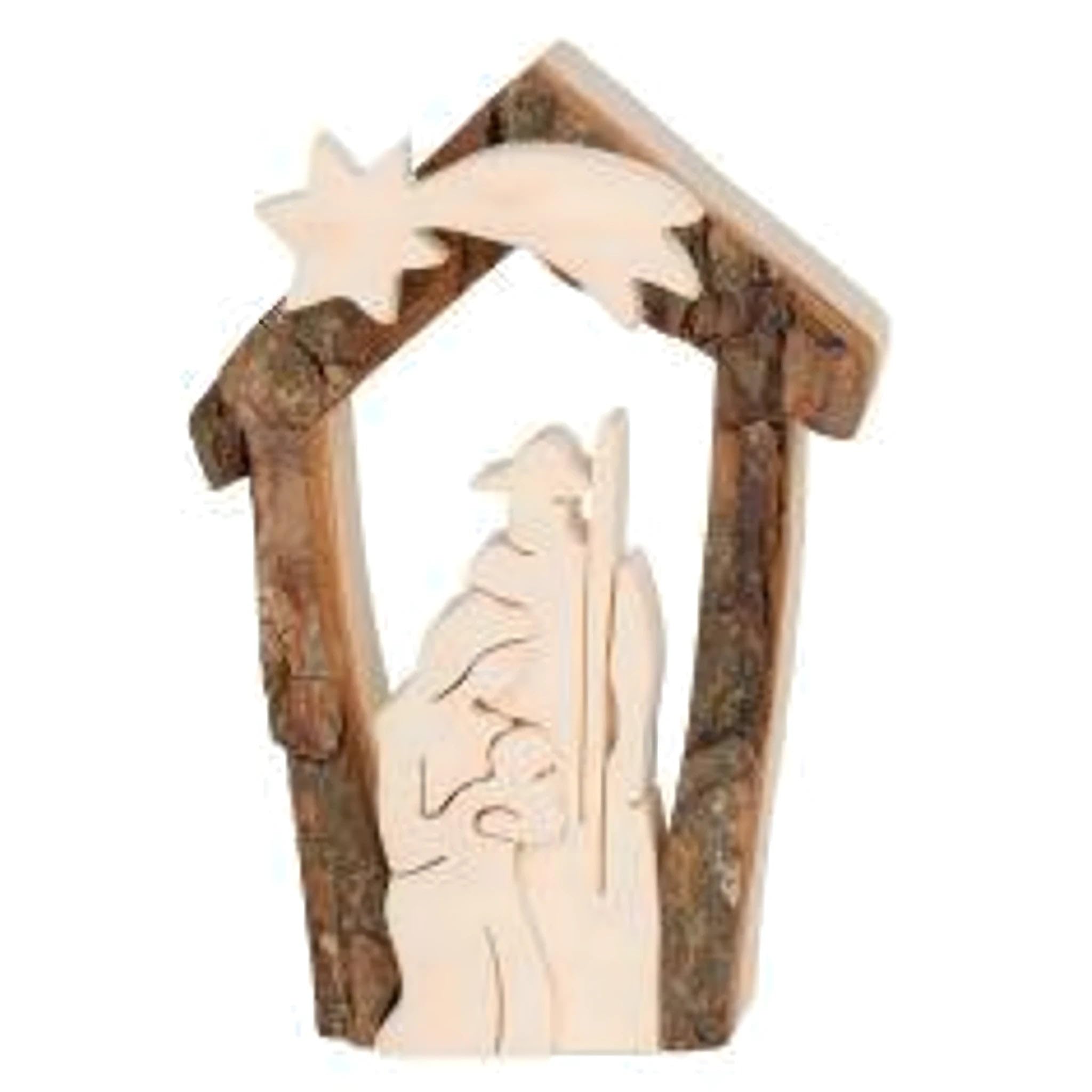 Dolfi Bark Nativity Scene 7.5 cm 7.5 cm | Natural Wood in Val Gardena | Nativity Figure