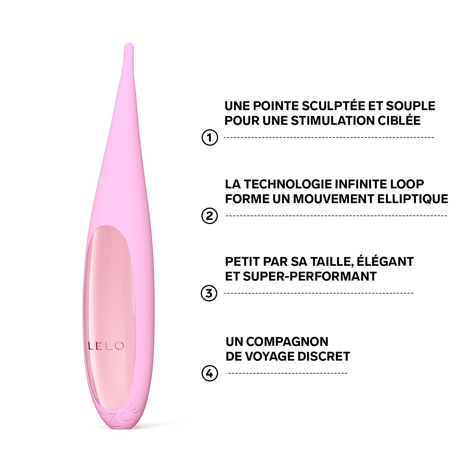 LELO DOT Travel Petit Vibromasseur Femme Stimulateur Clitoridien Doté de 8 Modes de Plaisir qui Effectue des Mouvements Oscillatoires En Huit Vibromasseurs Feminin, Pink