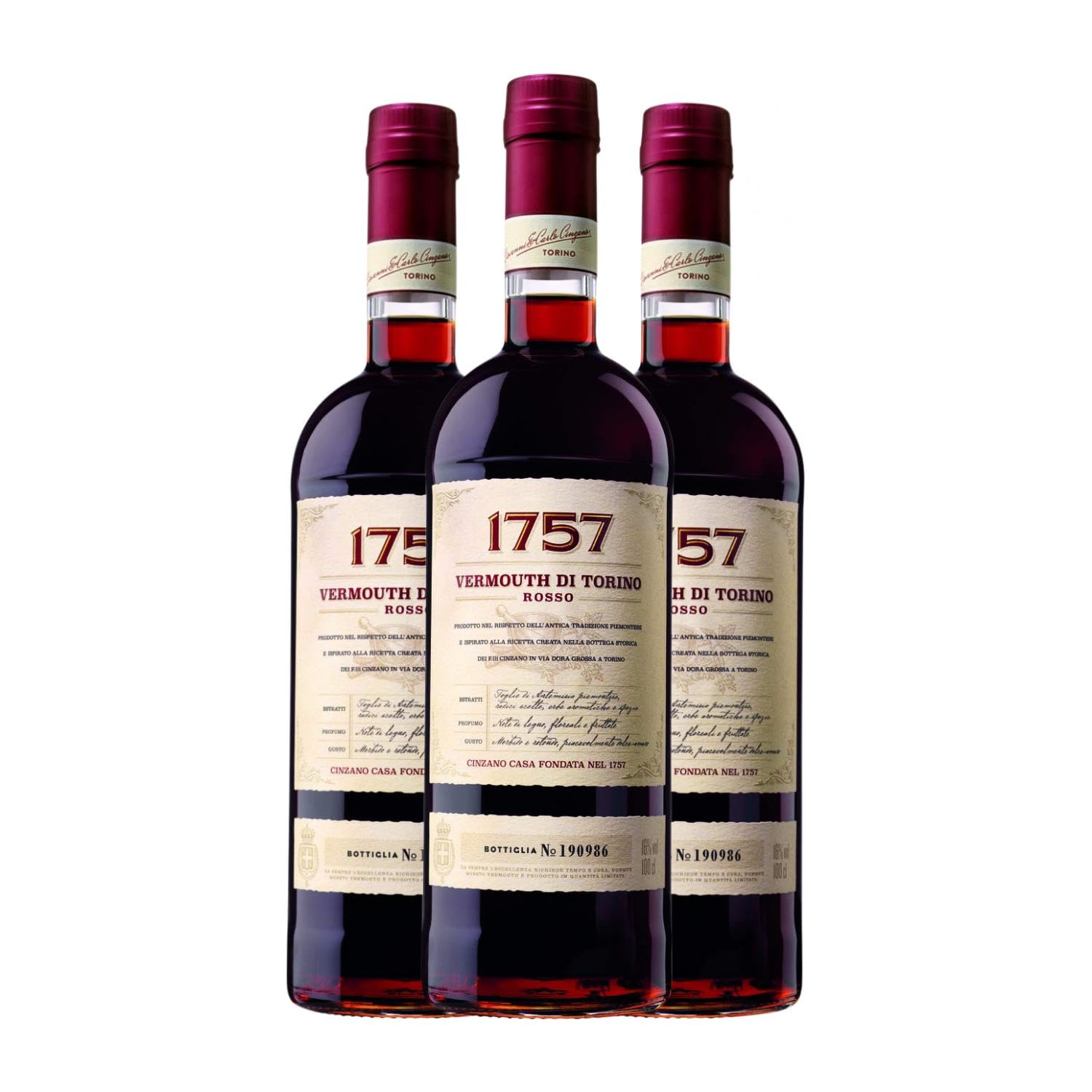 Vermut Cinzano Rosso 1757 70 cl (Caja de 3 Botellas de 70 cl)