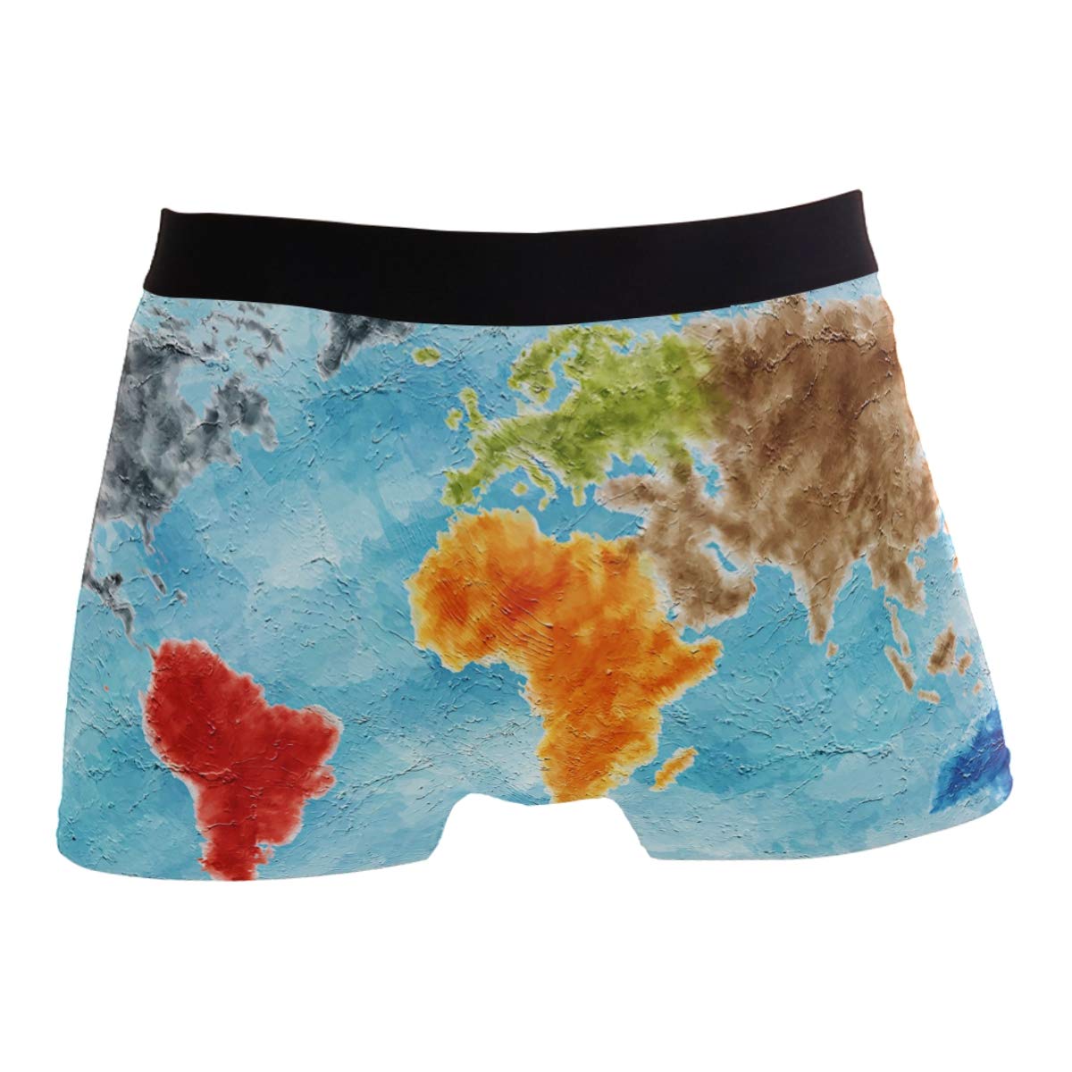 Buy Men's Boxer Brief Underwear Colorful World Boxers for Men No Ride
