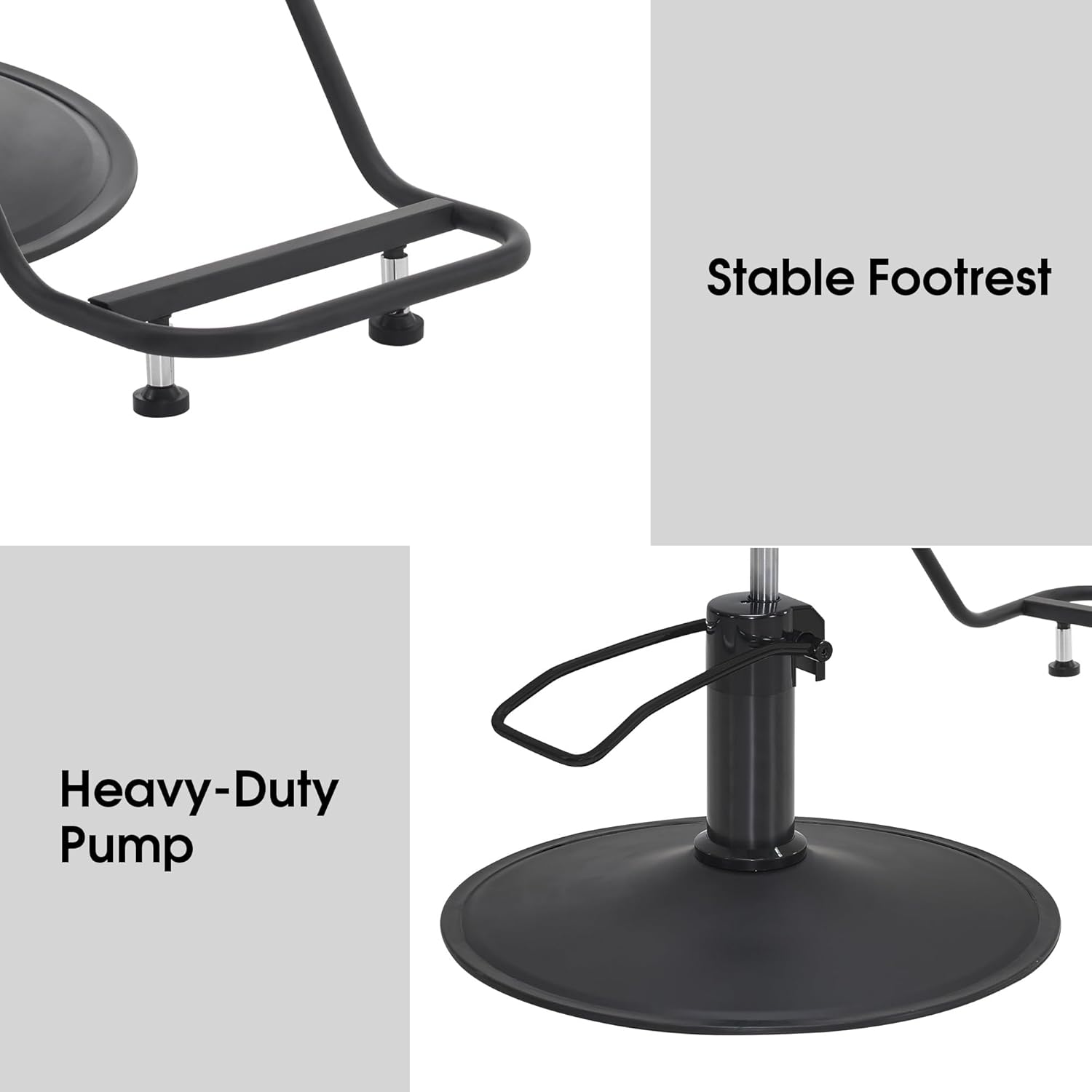 BarberPub Modern Salon Chair, All Black Barber Styling Chair for Hair Stylist, 440 Lbs Heavy Duty Hydraulic Pump, 360 Degrees Swivel, Beauty Spa Styling Equipment 9412