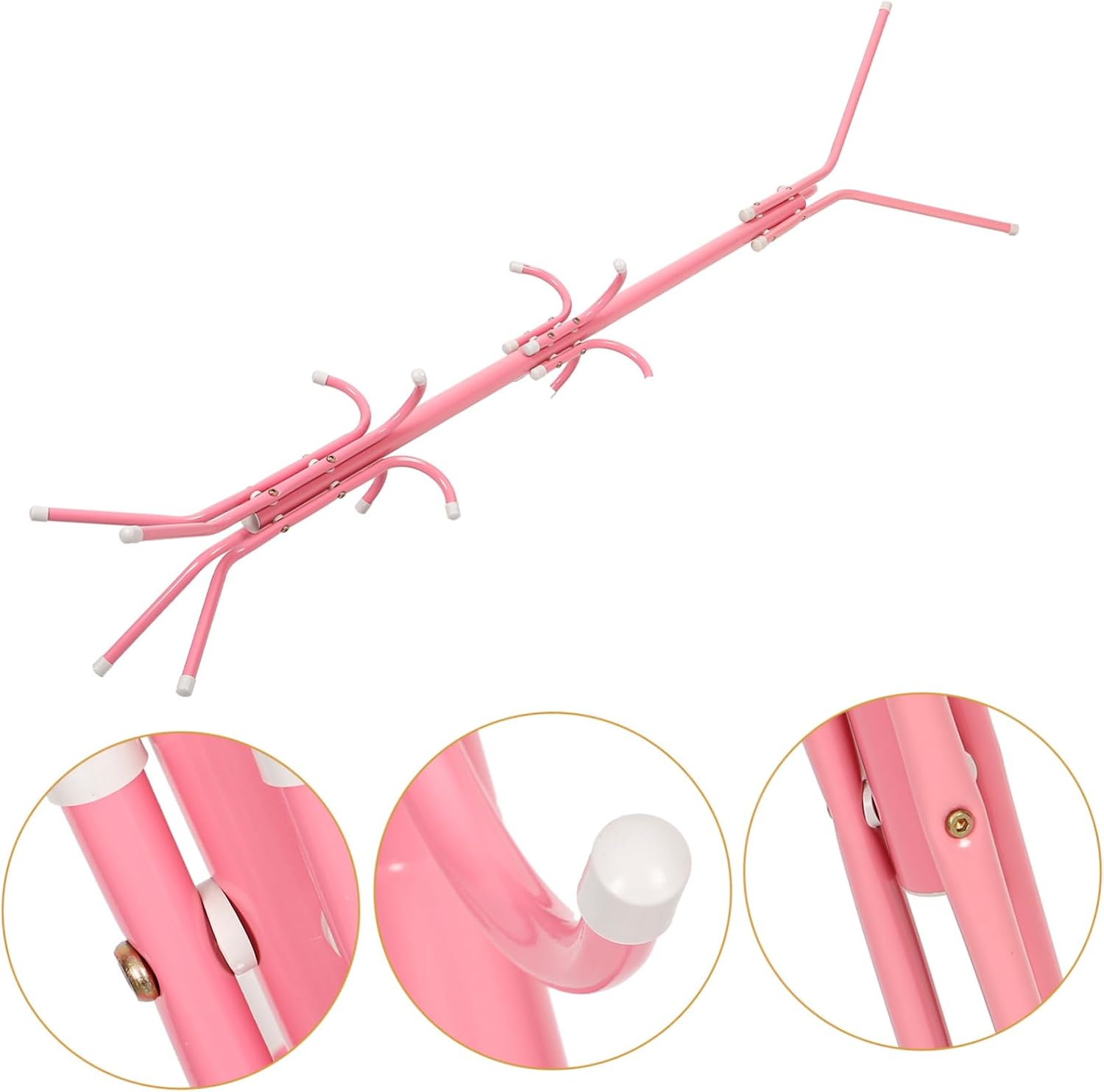 Pink Metal Coat Rack Tree with 12 Hooks, 3 Tiers Xmas image 3