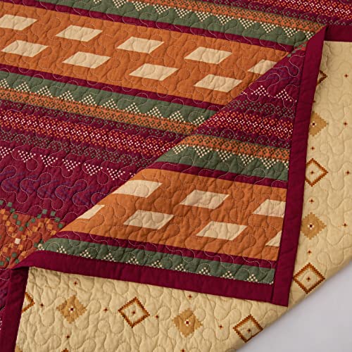 Image of Paseo Road Solace 2 Piece Twin Aztec Western Bedding Reversible Quilt Set