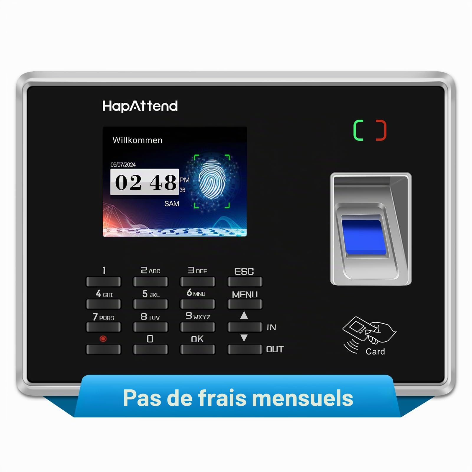 Kit de 10 Badges RFID supplémentaires pour TC1 TC2 TC7 MB1 MB2, insignes de proximité du Temps pour HapAttend H1 H2 H3 (Lot de 10)