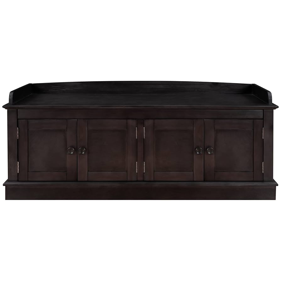 家具 cabinet bench Retro Shoe Storage Bench with Drawers and Cushion for