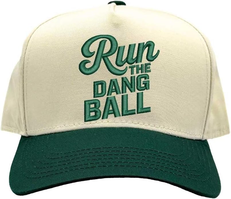 Run The Dang Ball Two Tone Baseball Hat Adjustable Baseball Cap for Streetwear, Tailgates, Rodeos & Festival Fashion