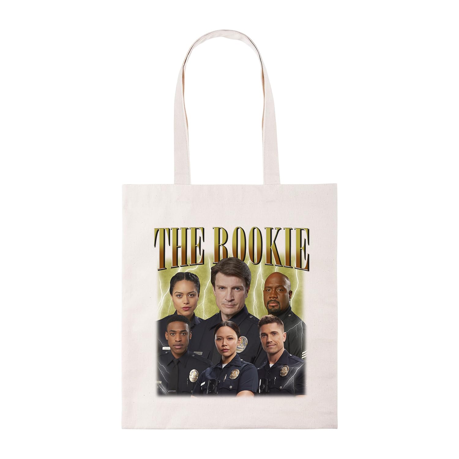 Taylor Brown Montage The Rookie, iconic cool trendy novelty tv fun series tote bag cotton shopper shopping bag reusable bags