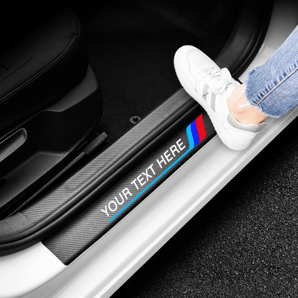 Design Your Own Custom Decal Text Name Sticker for Car Door Sill Protector Carbon Fiber Tape Anti Scratch Car Door Edge Guards Door Entry Guard Stickers Inner Accessories