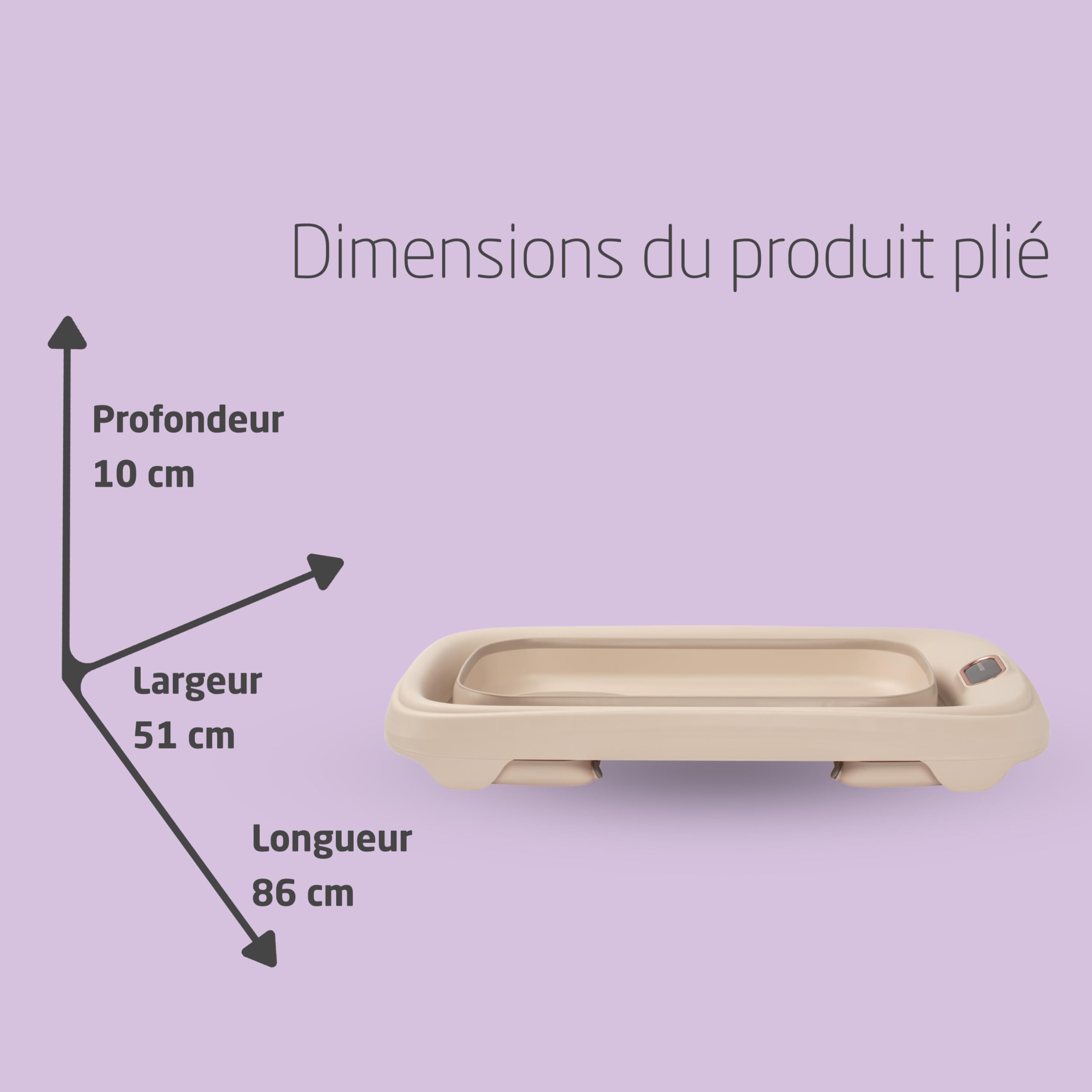 Maxi-Cosi Indigo Baignoire Pliable Bébé, 0-4 Ans, Baignoire Enfant Spacieuse, Thermomètre HighSense Intégré, Antidérapante, Crochet de Suspension Rétractable, Pliage à Plat, Muted Terra