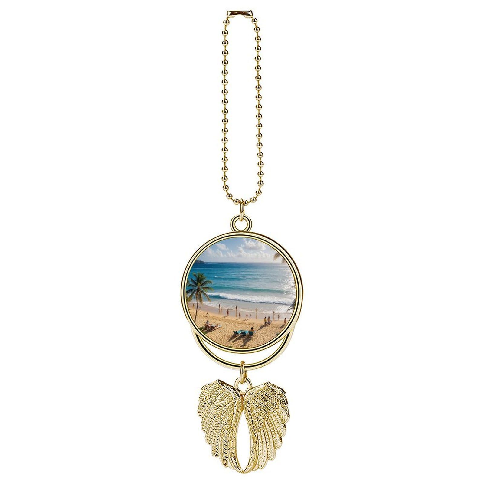 Summer Hawaiian Car Hanging Ornament Pendant Funny Rear View Mirror Accessories Metal Hanging Car Charm Cute Auto Interior Hanger Decoration Car Interior Decoration for Women Men Golden-Style