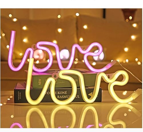 Miniatura 4 de Paneles de luz LED inteligentes LOVE Control remoto lámpara de neón con cinturón de letra lámpara de corazón para habitación de niña, lámpara