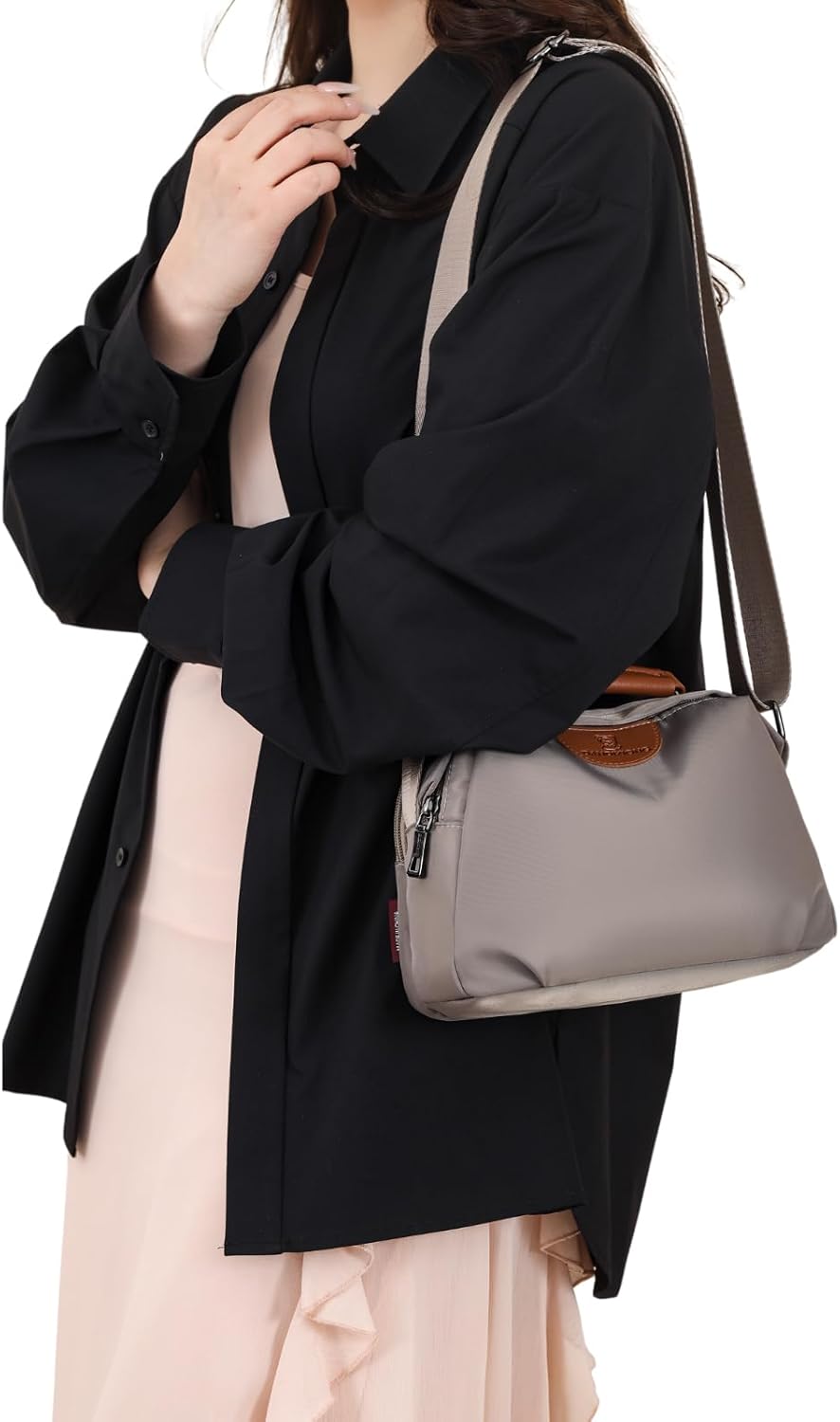 Eslcorri Crossbody Bags for Women, Small Shoulder Bag Nylon Simple Purse with Zipper, Lightweight Casual Mini Purse - Image 2