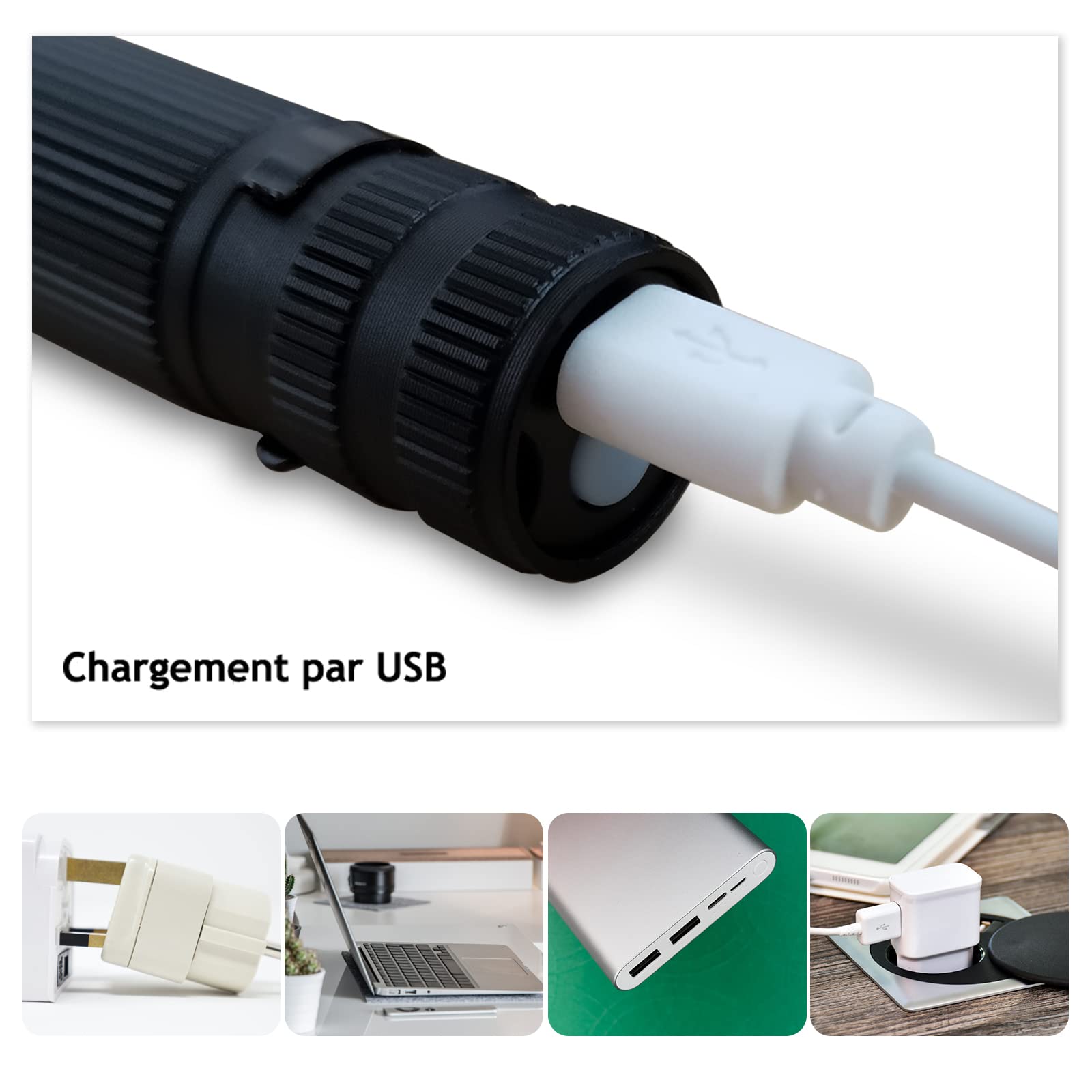 Pacco Da 2 Torce LED Ricaricabili USB – Tattiche, Impermeabili, Regolazione Fuoco, Portatili Per Esterno E Emergenza