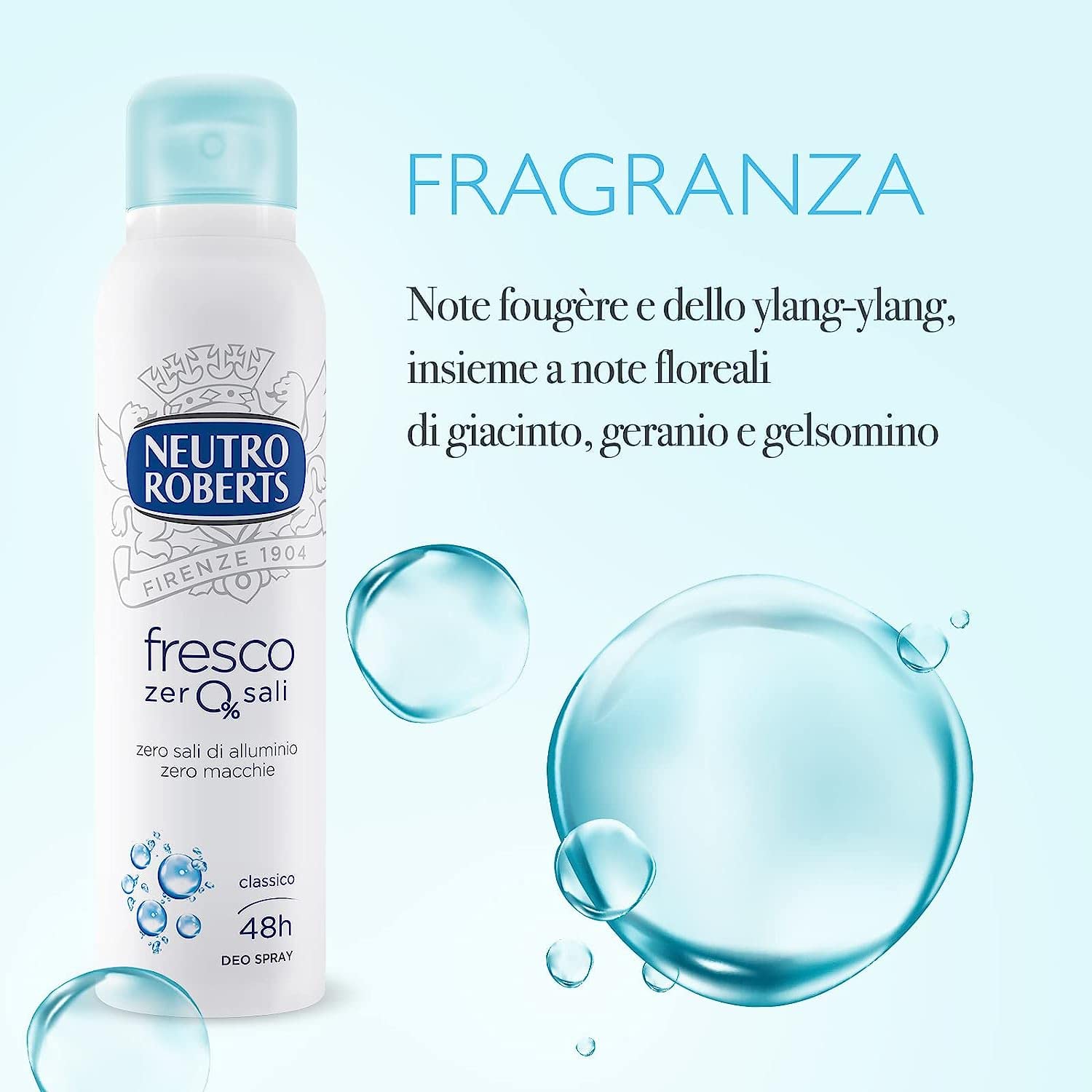 Desodorante Italian Gourmet Fresco Zero% Sali 6 x 150 ml 48 h sin aluminio