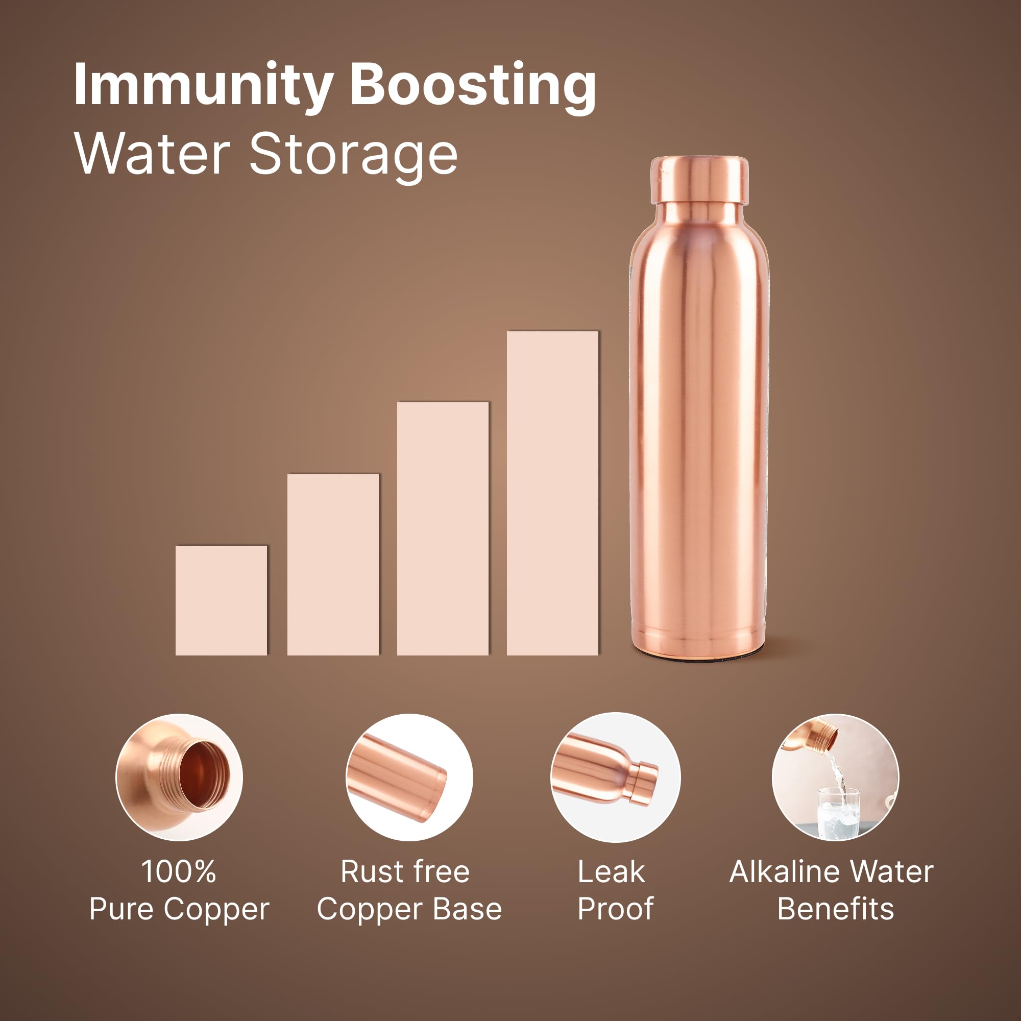 Pure Copper Water Bottle - 950ml Durable & Leak-Proof -4 Pure Copper Water Bottle - 950ml Durable & Leak-Proof -4