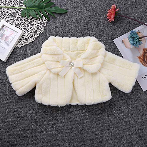 Image of Agoky Flower Girls Faux Fur Bolero Shrug Shoulder Wrap Cape Wedding Prom Party Dress Cape Coat Stole