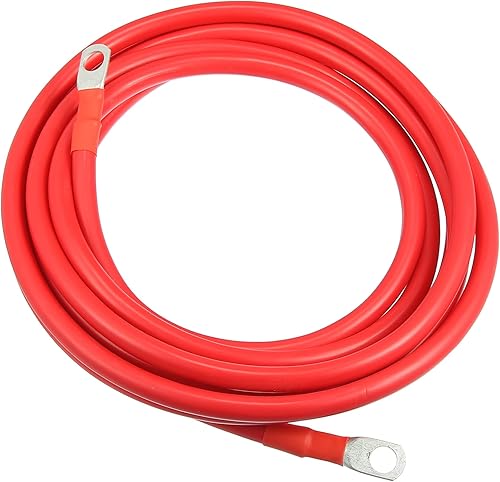 Cables inversores de batería de cobre, calibre 4 AWG, cable de batería de 12 pies, universal para automóvil, vehículo, RV, aplicación solar,