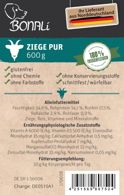 Hundewurst Ziege pur 600g 12 Stück Sparpack