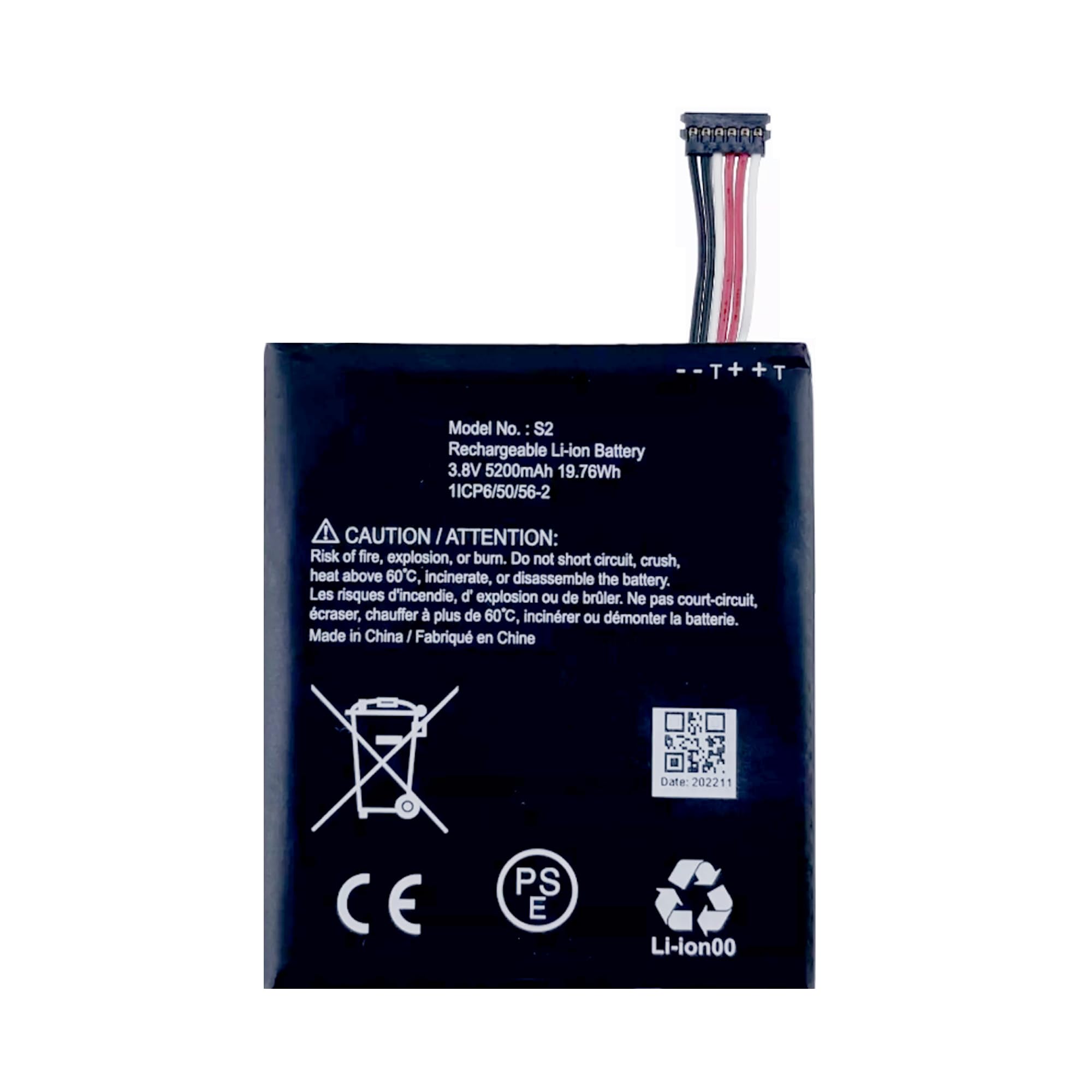 Vvuilsty S2 Battery Compatible with Ring Video Doorbell 6 Pin,Rechargeable 0 Cycle Battery