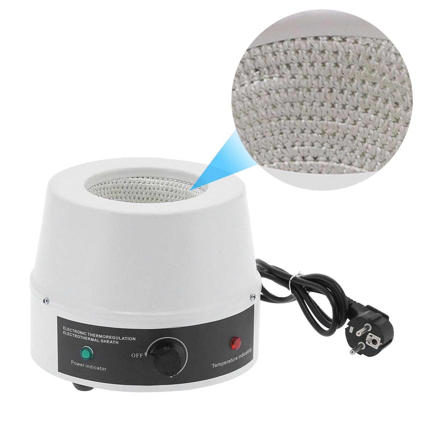 Tissting Agitatore Magnetico, Mantello Riscaldante Elettrico con Regolazione Temperatura 350°C, Agitatore da 250 ml in Fibra di Vetro per Laboratori Universitari e Scientifici