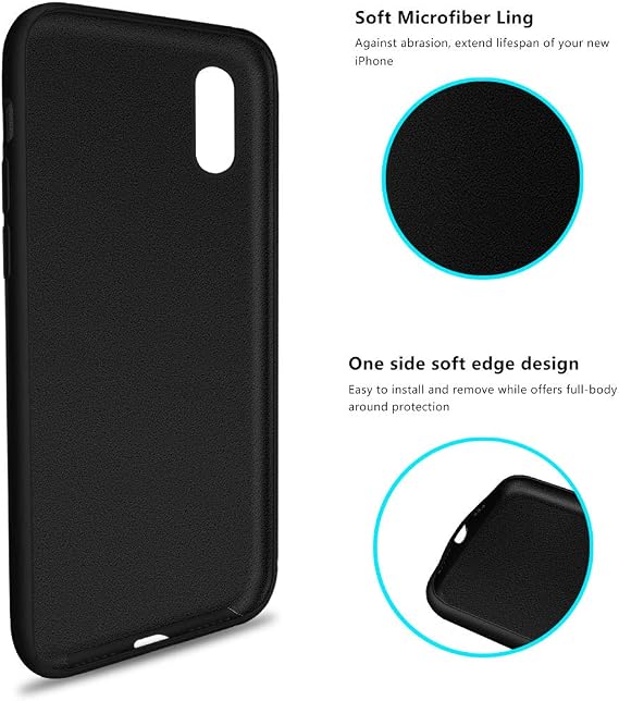 Compatible with iPhone XR Case, Ultra Slim Liquid Silicone Gel Rubber Full Body Drop Protection Shockproof Protective Phone Cover for iPhone XR, Black