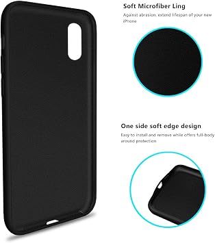 Compatible with iPhone XR Case, Ultra Slim Liquid Silicone Gel Rubber Full Body Drop Protection Shockproof Protective Phone Cover for iPhone XR, Black