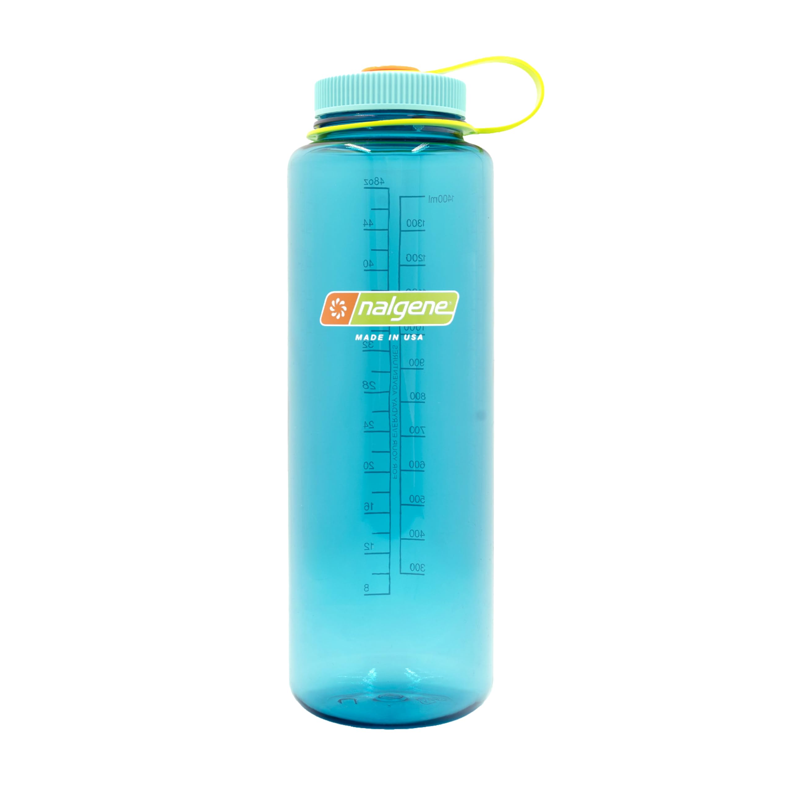 Nalgene Sustain Tritan BPA-Free Water Bottle Made with Material Derived from 50% Plastic Waste, 48 OZ, Wide Mouth, Cerulean