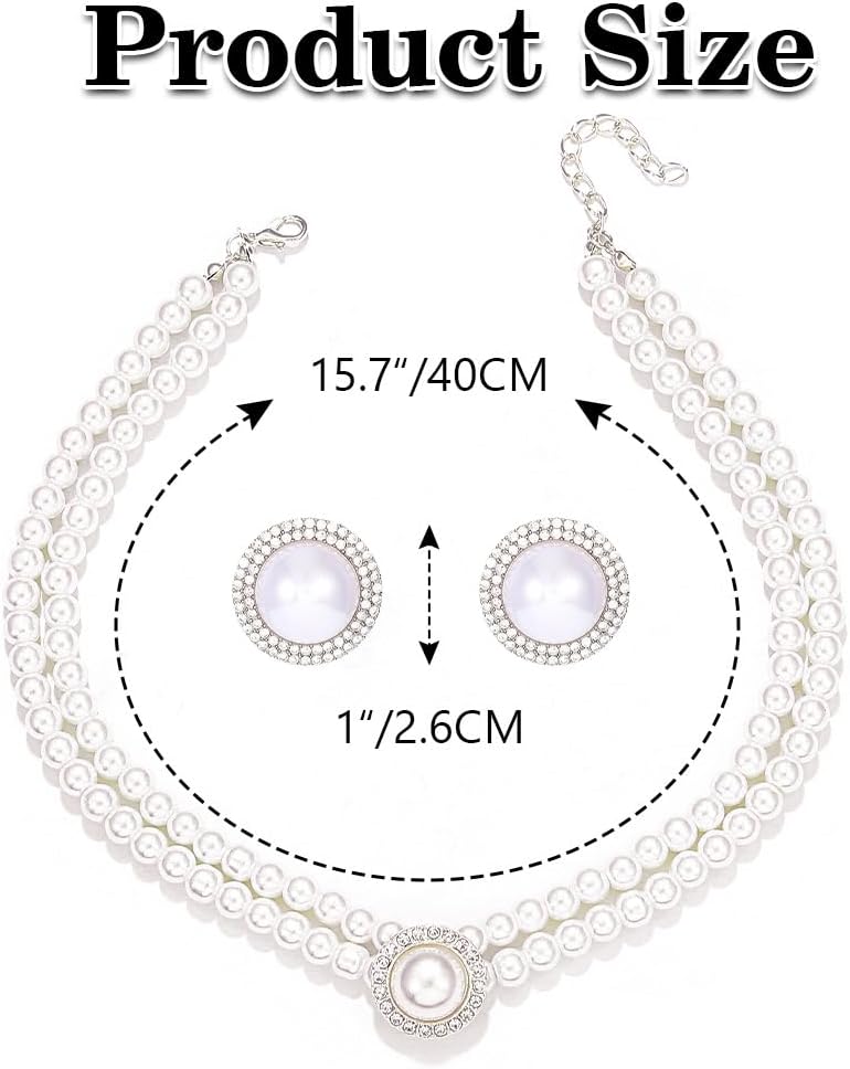 Sixexey Wedding Pearl Jewelry Set Bridal Jewelry Rhinestone Prom Birthday Necklace Jewelry Accessories for Women - Image 4